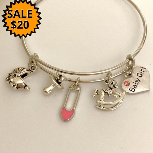 Fashion Jewelry Jewelry - “Baby Girl” Charm Bracelet for the Mom to be